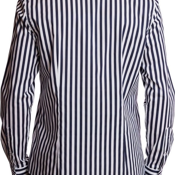 Paisley & Gray Navy Dress Shirt with White Wide Stripes. Size Medium - Picture 2 of 4